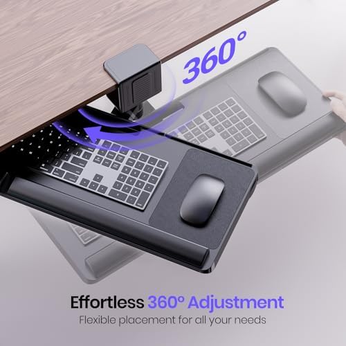 Klearlook Upgraded Adjustable Keyboard Tray for Above Desk & Under Desk Use - Image 4