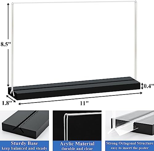 Acrylic Sign Holder 11x8.5 '' Horizontal T-Shaped Clear Double-Sided Table Menu Stands Plastic Picture Frames Display Desktop Display Holders for Wedding Table,Restaurant Signs,Office, Store,6 Pack - Image 3