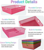 6 Pack Plastic Turn in Paper Trays for Classroom, Storage Bin Baskets - Image 4