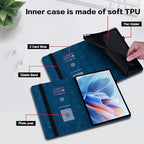 Case for Kindle Fire HD 10 &10 Plus Tablet (13th/11th Generation, 2023/2021 Release) 10.1", Embossed PU Leather Folio Shockproof Stand Cover Case with Card Slots for Fire HD 10 2023, Dark Blue - Image 3
