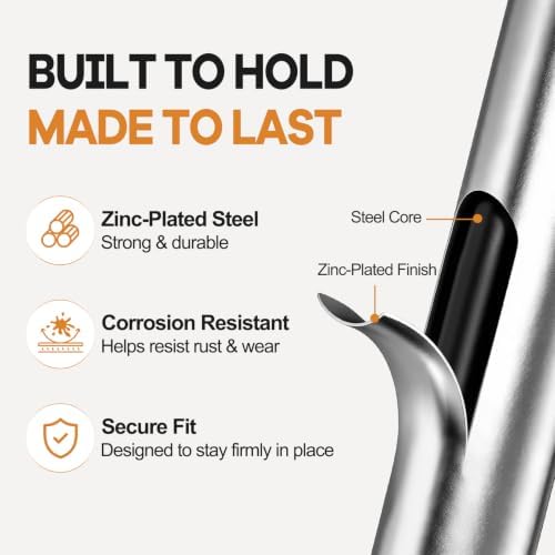 100 Pack Pegboard Hooks, Heavy Duty Galvanized Metal Peg Board Hooks with Locking Tabs, 2 Sizes, Fits 1/8” & 1/4” Pegboards, Garage Tool Organizer Accessories - Image 6
