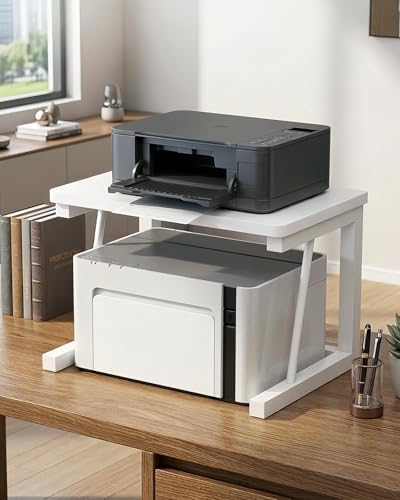 2-Tier Desktop Printer Stand, 22.5 x 14.8 x 15 in, White - Image 3