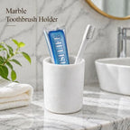 Natural Marble Toothbrush Holder for Bathroom, Stone Pen Cup for Desk - Image 4