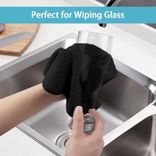 HOMEXCEL Black Microfiber Cleaning Cloth 600 Pack, Microfiber Towel for Cars, Lint Free, Scratch-Free, Highly Absorbent, and Cleaning Rags for House, Window and Glass, Cars, TV Screen 11.5 X11.5 inch - Image 5