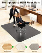 Blvornl Ultra Large Office Chair Mat for Hardwood Floor, Rolling Chair Mat for Hard Wood, Large Anti-Slip Hard Floor Protector, Heavy Duty Computer Desk Rug for Office and Home 50"*63" Black - Image 5
