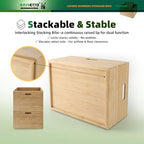 BAMOTTO CRAFTBAMBOO Stackable Bamboo Storage Bin with Lid 14.6"x10.2"x6.5" - Image 3