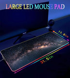 RGB Gaming Mouse Pad, Large Mousepad with Led Light, Keyboard Pad Gaming Accessories for Desk, Non-Slip Rubber Base Big Mouse Mat for Gamer, 31.5 X 11.8 Inch, Galaxy - Image 4