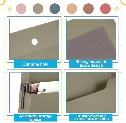 Gilprop 12 Pack Magnetic File Holder for Whiteboard, 10"x13"x1.2" - Image 3