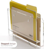 Acrylic Hanging Wall File Organizer, 2-Tier Mail Organizer Wall Mounted Magazine Wall File Holder, Paper Folder Organizer for Office, Desk, School - Image 6