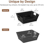 StorageWorks Pantry Baskets for Shelves, Snack Baskets, Black Paper Rope - Image 2