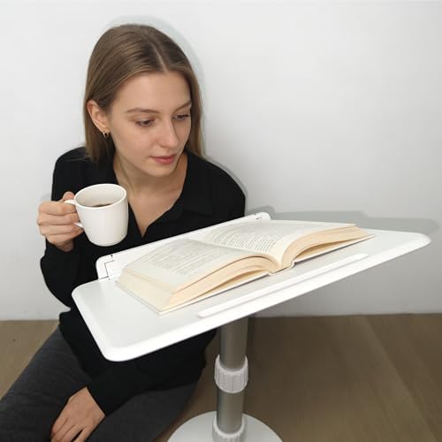 Book Stand for Reading Hands Free Height Adjustable,Laptop Stand for Desk,Ergonomic Cookbook Stand Recipe Book Holder with Elastic Page Clips for Magazines, Tablets - Image 6