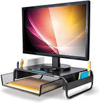 Allsop 32166 Metal Art Organizer 5 Riser Monitor Stand with Drawer and Side Caddies, Black - Image 6