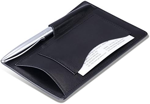 HISCOW Leather 3x5 Index Card Holder, Pocket Note Jotter, Black - Image 2
