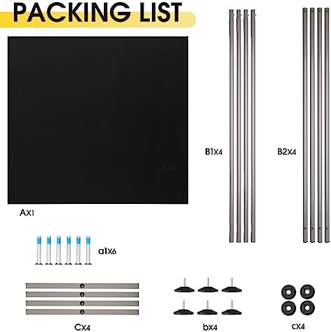 RANTILA Single Large Panel Room Divider, Privacy Screen for Office, Partition Separators, Freestanding Divider 71''W x 71''H, Black - Image 6
