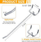 Shimeyao 100 Pcs Peg Board Hooks Stainless Steel Pegs,6 Inch,Silver - Image 2