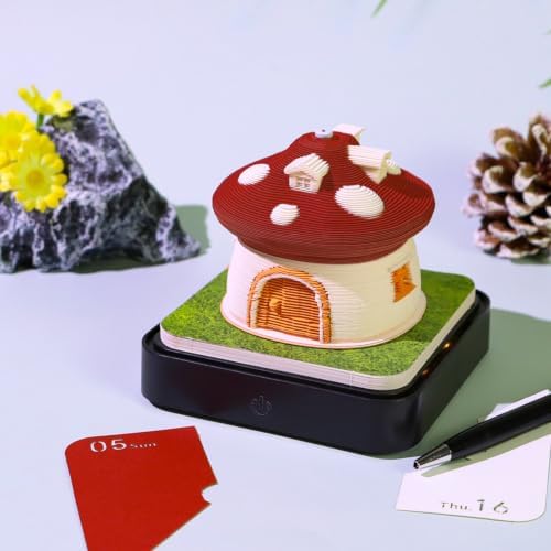 Time Piece Calendar 2027 with Lights, 3D Time Piece Calendar 2027, DIY Tear Away 3D Artsy Pads, 3D Memo Pad Paper Carving Art for Desktop Decor (Battery not included) - Image 4
