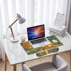 Cute Cat Desk Mat Set Cozy Camping Large Mouse Pad with Wrist Rest 4in1 Desk Mat for Desktop Ergonomic Computer Desk Arm Wrist Anti-Slip Computer Ergonomic Mouse Pad Home Office Gaming - Image 7