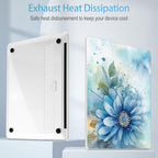 Mektron Case for 13.8" Microsoft Surface Laptop 8/7 (2026/2024) Surface Laptop 13.8 Inch Cover Fits Model 2036, Keyboard Cover +Screen Protector +Dust Plugs, Watercolor Blue Flower - Image 4