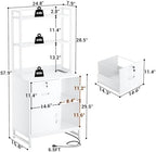 Homieasy Vertical Filing Cabinet with Bookshelf for Home Office, White - Image 3