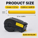 1P Heat Shrink Labels M21-125-C-342-YL M210 M211 BMP21 Yellow 0.235''x6.8' - Image 3