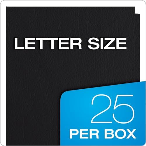 Oxford Twin-Pocket Folders,Textured Paper,Letter Size,Black,Holds 100 Sheets,Box of 25 (57506EE),8-1/2 x 11,(Pack of 5) - Image 6