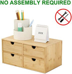 Bamboo Desk Drawer Organizer, Desktop Organizer with Drawers T(4 Drawes) - Image 4