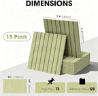 Large Cork Board for Walls 59" x 36",15 Pack 12"X12"Felt Bulletin Board Tiles with 120 Adhesive Tabs,Cork Board Alternative for Office Decor, Push Pin Board Wall Organizer-Sage Green - Image 3