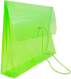 JAM PAPER Plastic Expansion Envelopes with Elastic Band Closure - Letter Booklet - 9 3/4 x 13 with 2.5 Inch Expansion - Lime Green - 12/Pack - Image 3
