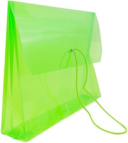 JAM PAPER Plastic Expansion Envelopes with Elastic Band Closure - Letter Booklet - 9 3/4 x 13 with 2.5 Inch Expansion - Lime Green - 12/Pack - Image 3