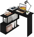 Furinno Moore L-Shape Computer Desk with 3-Tier Shelves, Americano - Image 5