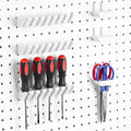 Novabright 6 Pieces Pegboard Organizer Accessories Set, Screwdriver Holder and Double Hole Pliers Holders, Pegboard Tool Hangers for Screwdrivers, Pliers, Scissors Wall Garage Workshop Storage(White) by Unknown