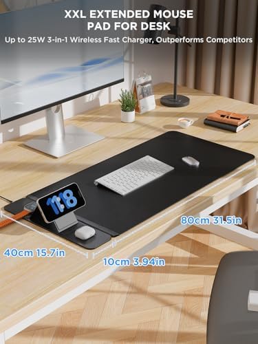 2nd Gen Wireless Charging Desk Mat,3-in-1 Foldable Phone Holder Mouse Pad - Image 2