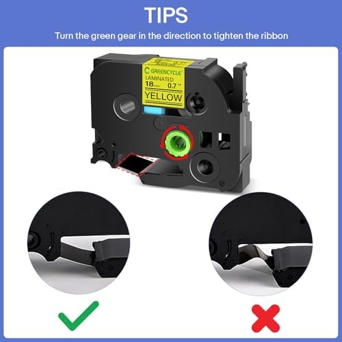 GREENCYCLE 10 Pack Compatible for TZe-641 TZe641 TZ641 TZ-641 Laminated AZE Label Tape 18mm 0.7 Inch 3/4" Black on Yellow for Ptouch PTD400, PTD400AD, PTD450, PTD600, PTP700, PTP710BT - Image 7