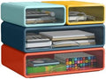 Desk Organizer with Drawers, Stackable Storage Drawers with Compartments Desktop Organization for Office Supplies, Makeup, Pencils, Tape, Erasers, Paperclips, Chargers (2S2M) by ZZFENGKR