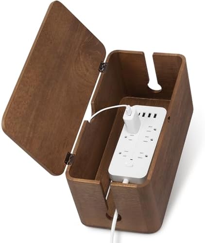 ZhiYo Wood Cable Management Box, Large Cord Organizer Box for Power Strip by ZhiYo