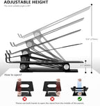 BoYata Laptop Stand, Adjustable Multi-Angle Riser, Up to 17 Inches, Black - Image 3