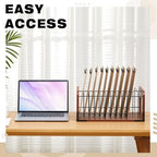 1 Pcs Vertical Clipboard Holder, 12Slot Clipboard Storage Rack, Walnut - Image 5