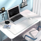 Tempered Glass Desk Pad to Protect Desk, 18" x 24" Clear Office Desk Pad for Keyboard and Computer Monitor, Glass Desk Mat for Desktop Dry Erase by Unknown