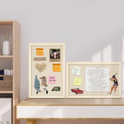 Egofine Cork Board Bulletin Board with Linen, 16x11 Wood Frame Pin Board Wall Decor, 2 Pack Cork Boards for Walls, Hanging Horizontal or Vertically for Office Home Decor School Kitchen, Natural Wood - Image 7