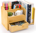 ZAVOOS Bamboo Desk Organizer with Drawer Pen Holder, 5 Compartments by YouroasisForallofusCreatingsharedcomfortforeveryhome