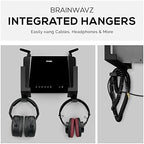 BRAINWAVZ Laptop Wall Mount and Headphone Hanger Holder, Adhesive & Screw-in, 3" Wide for Modem, Router, Mesh, TV Cable Box, Network Switch & More, Black - Image 5