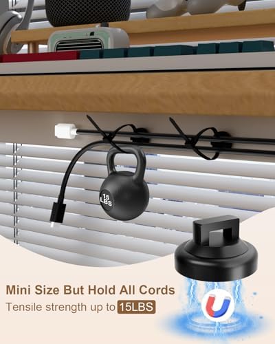 20 PCS Magnetic Zip Tie Mounts Base Neodymium Magnets & 60 Pcs Releasable Cable Zip Ties & 20 Pcs Zip Tie Saddle Type Mounts, Magnetic Cable Zip Tie Holders Base for Cable Wire(100 Pcs) - Image 4
