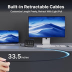 Gitryin 12-in-1 Desktop Charging Station, 160W USB Retractable GaN Charger - Image 5
