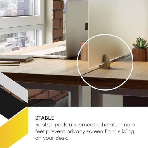 OBEX Acrylic Free Standing Screen, Divider for Desk Privacy Home & Office Partitions for Table Top Workstation, Portable Cubicle Panel for Work, 24" x 36", Frosted - Image 4