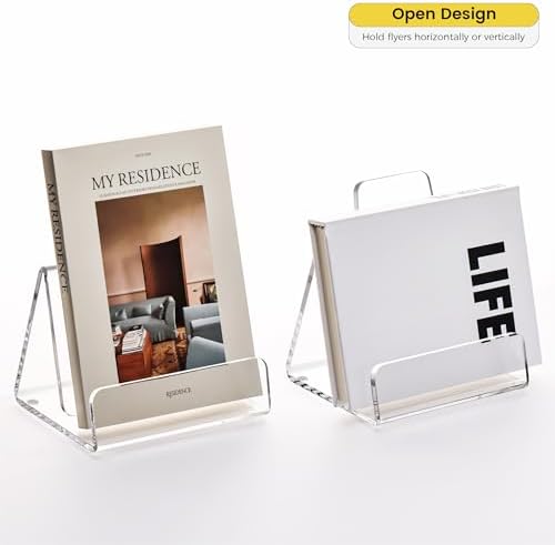 HeZone Acrylic Brochure Holder 8x9 Inch,Clear Pamphlet Holder Display Stand for Trifold 8&9&11 Inch Flyers,Pamphlets,Booklets,Menu,Leaflets for Office,Home,Store,2 Pack,A4 - Image 5