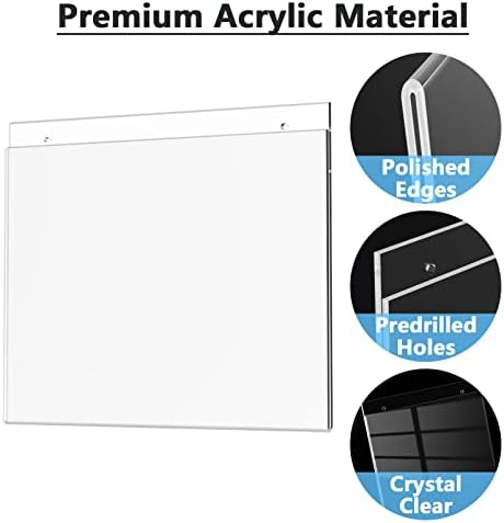 MaxGear Acrylic Wall Mount Sign Holder, 8.5 x 11 Landscape, 12 Pack - Image 3