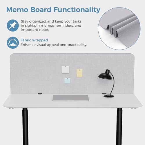 47.2" Clamp-on Desk Dividers, Acoustic Privacy Panel, Light Grey - Image 5