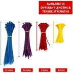 Kable Kontrol Cable Zip Ties, 8 Inch, 10000 Pcs, 50lbs Test, Pink - Image 4