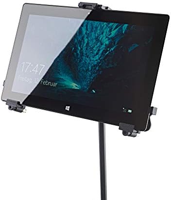 K&M - Konig & Meyer 19790.516.55 - Universal Tablet iPad Holder for Mic Stand - Switch Landscape to Portrait - Professional Grade for all Musicians - Studio or Remote Home Use - German Made - Black - Image 3