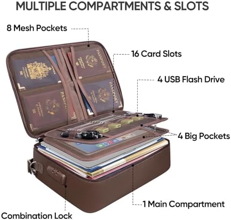 BALEINE Fireproof Document Box with Lock, Waterproof Fire Safe File Bag - Image 2